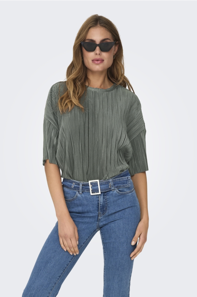 ONLRAVENNA S/S PLISSE TOP NOOS JRS 15318506 AGAVE GREEN